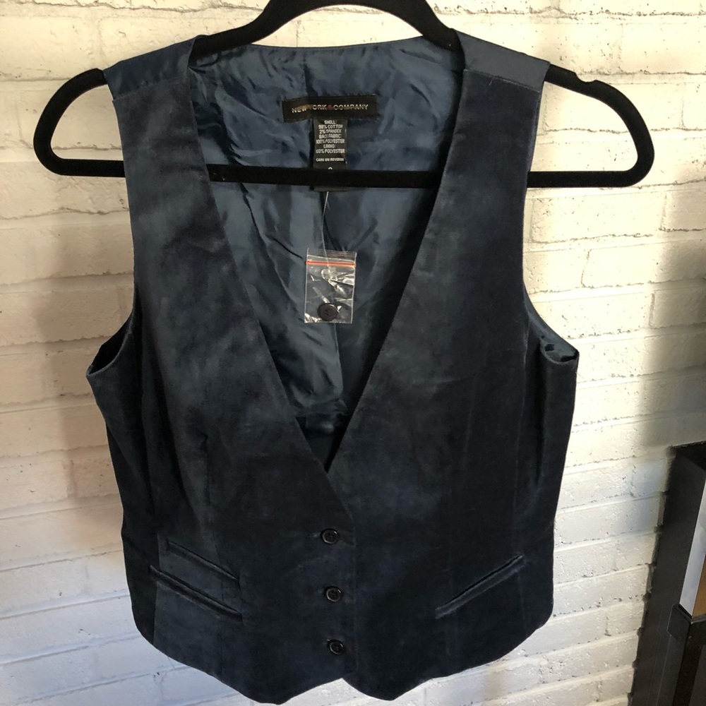 New York & Company  Blue Suede Vest